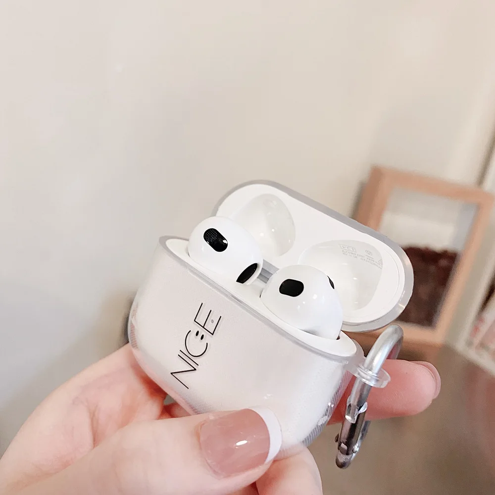 Caso sorriso para AirPods, fones de ouvido sem fio Bluetooth, capa macia transparente, AirPods Pro 2 1, 3