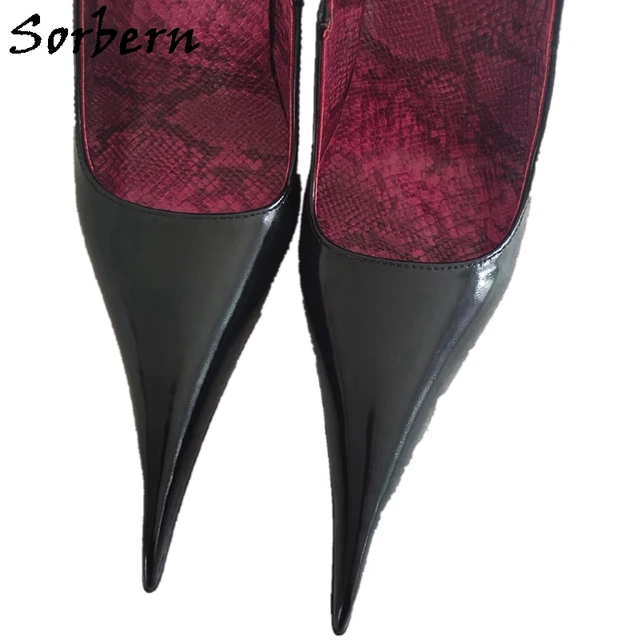 Sorbern Sexy punta lunga donna pompa acciaio tacco alto tacchi a spillo Slip On scarpe Night Club calzature scarpe Fetish donna colori personalizzati AliExpress