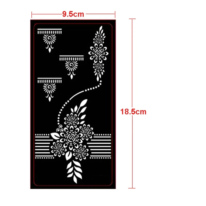 16Pcs/Set Henna Tattoo Stencils for Women/Girl Body Painting, Hand/Foot Tattoo Kit New Designs Temporary Tattoo Templates