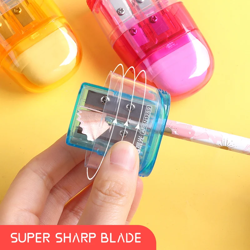 M&G 2B Sharpener + Eraser 2 In 1 Multifunctional Pencil Cutter Manual Multi-function Children Knife Stationery Planer Sharpener