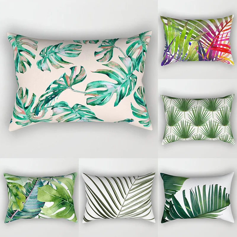 30X50Cm Tropical Palm Leaves Printed Throw Pillows Covers Pillowslip Cushion Cover Home Supplies Sofa Decorative Pillowcase