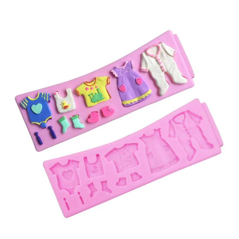 

Baby Clothes Silicone Mold Cake Mold Fondant Tools Cake Tools Kitchenware Baking Tools Soap Mould Cookie Cupcake Decoration