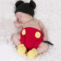 3Pcs/set Newborn Baby Girls Boys Crochet Knit Costume Photography Prop Outfits