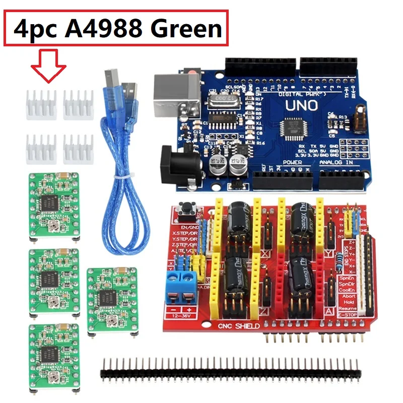 RAMPS Laser Engraving Machine Kit With A4988 DRV8825 Driver CNC Shield V4 V3 UNO R3 For Arduino 3D Printer Expansion Board