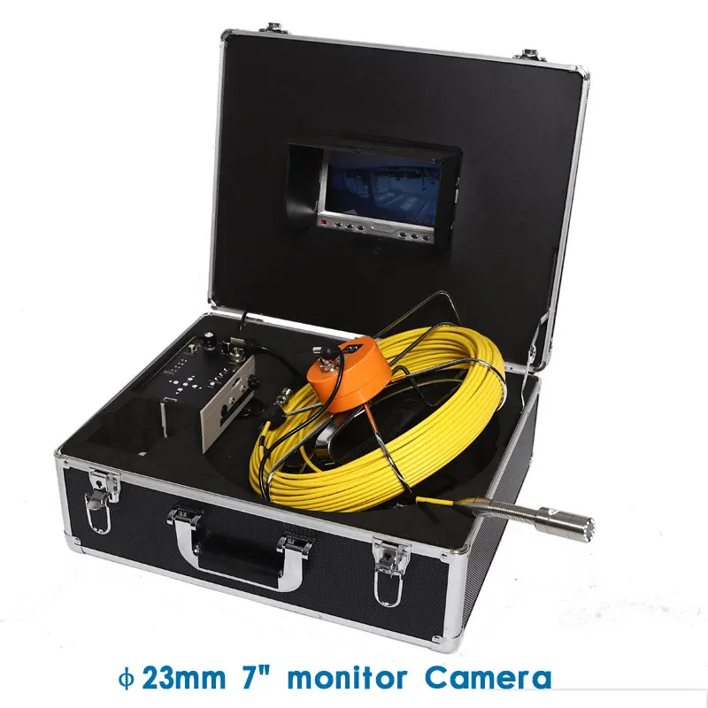 10 Inch Monitor 23mm HD Camera Pipe Sewer Drain Inspection System Kit With DVR Recorder Meter Counter