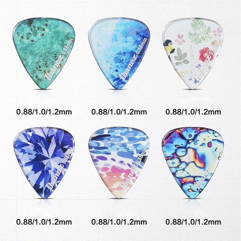 Ibanez Guitar Picks Kaleidoscope Series Plectrums Transparent 1.0/1.2 mm Guitar Accessories