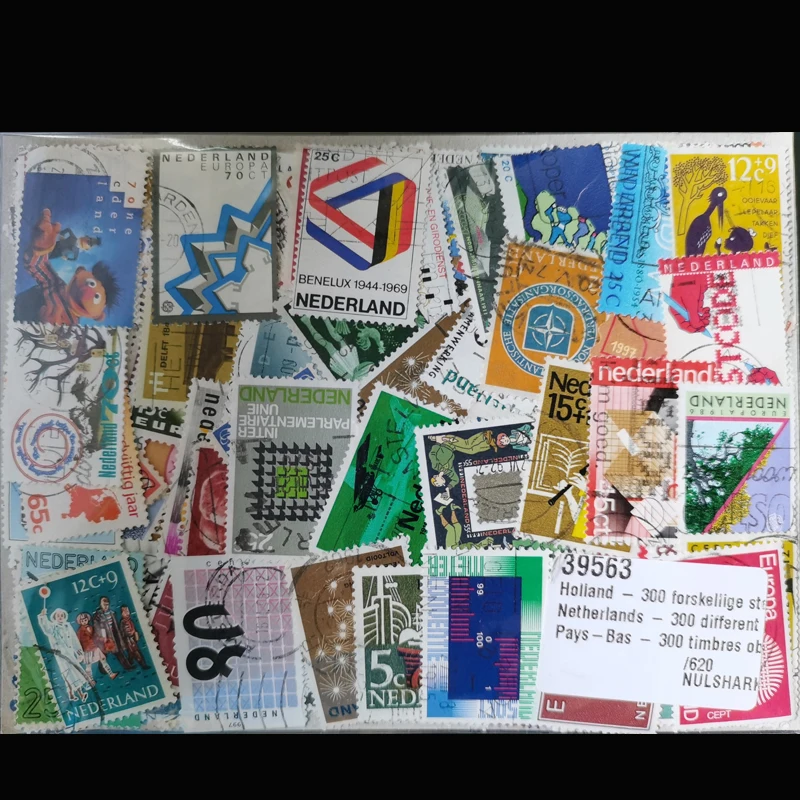 280-300 Different All Netherlands Dutch  Postage Stamps With Post Mark Collection