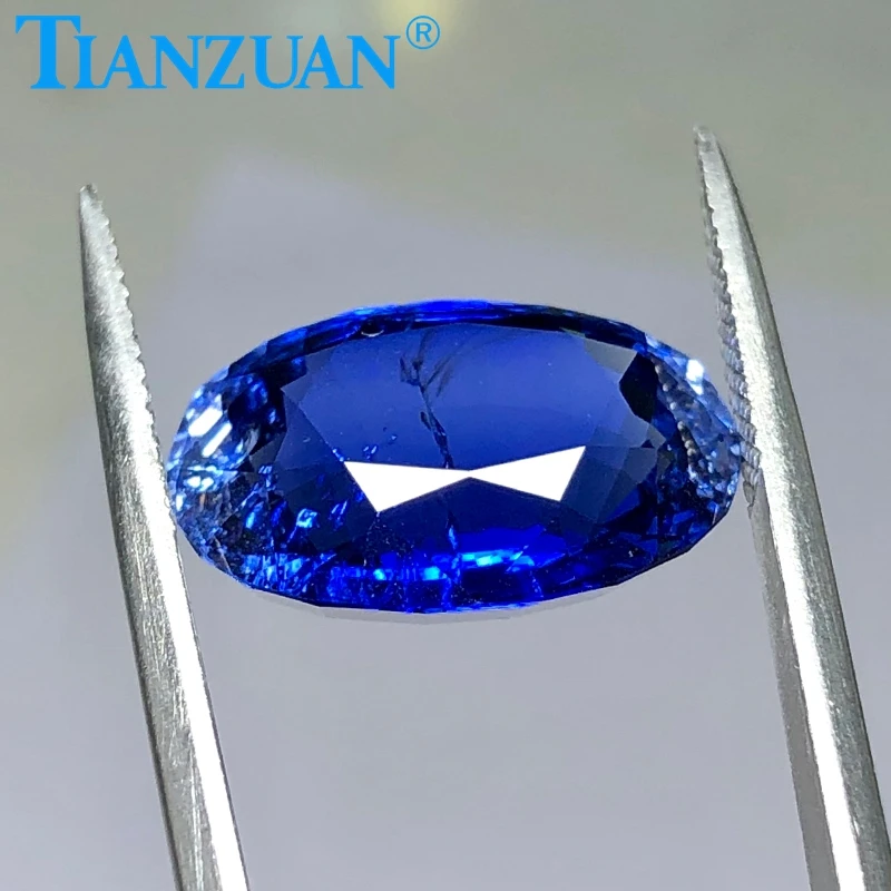 lab grown sapphire oval shape thailand cut royal blue Imitating sapphire synthetic gemstone stone with inculsions loose stone