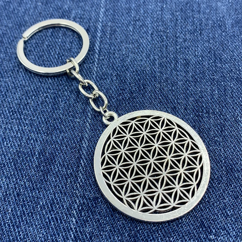 New Flower of Life Buddhist DIY Keychain Pendant Jewelry Seed of Life Sacred Geometry Jewelry Gift Ornament