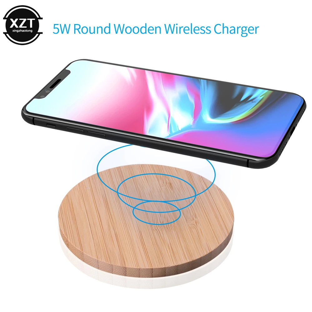 New Portable 5W Qi Wireless Charger Slim Wood Pad For Apple iPhone 7 8 Plus Smart Phone Wireless Charging Pad For Samsung S7