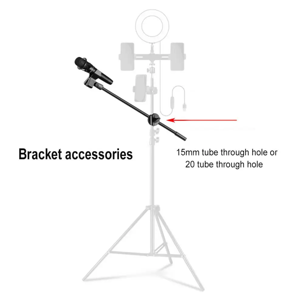 Plastic Microphone Crossbar Stand Tripod Pole Accessories 3/8 Screw Holder Top Microphone Bracket Kits