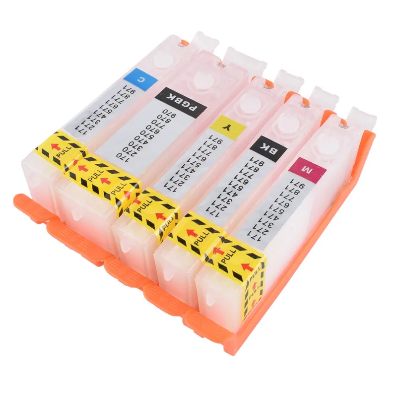 PGI-470 470 refillable ink cartridge For CANON PIXMA MG6840 MG5740 TS5040 TS6040  printer + 5 Color Dye Ink 500ml