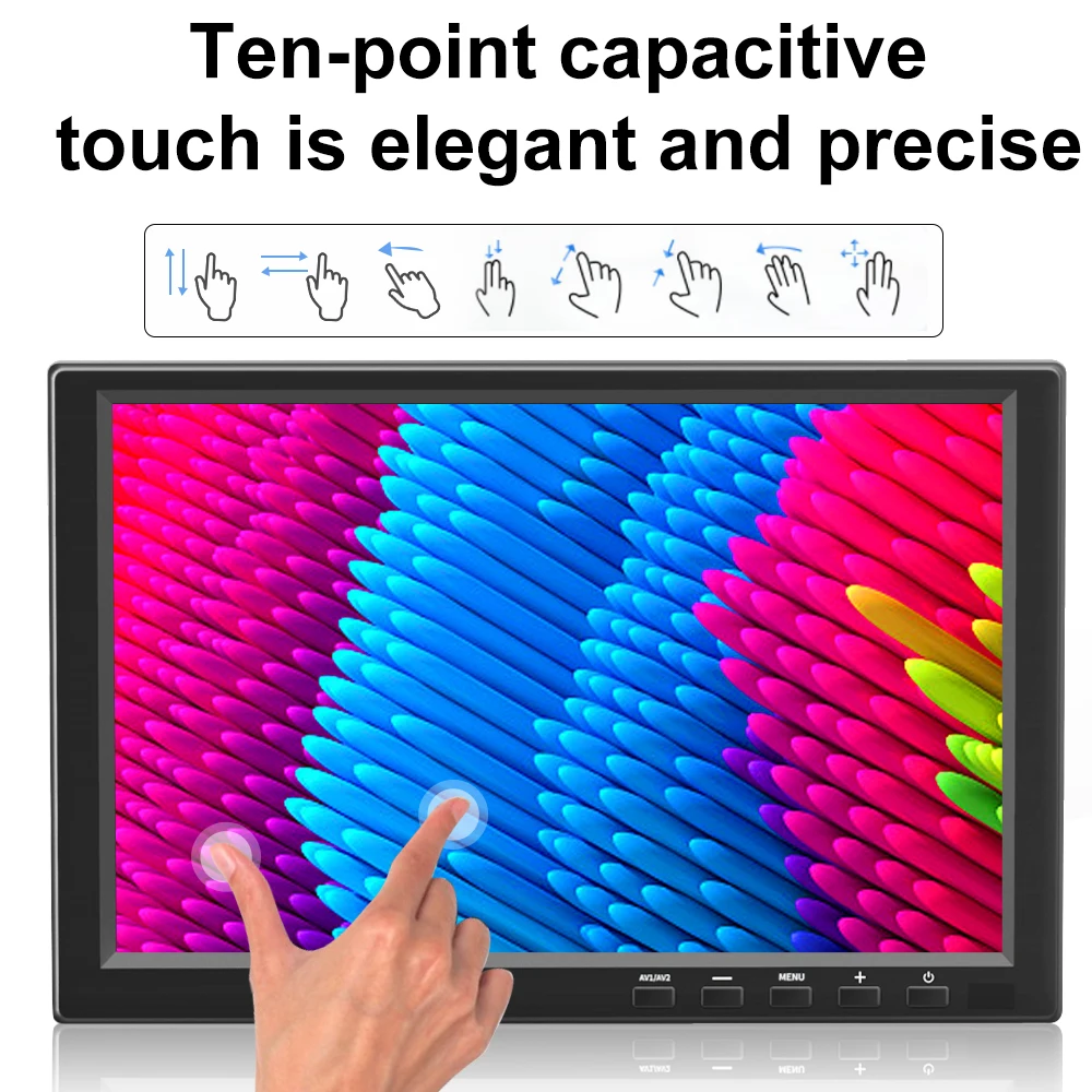 10.1 Inch Monitor 1920*1200 Pc Monitor Hdmi Vga Touch Computer Monitor Voor PS3/PS4 XBOX360 Raspberry Pi systeem Cctv Met Bnc Usb