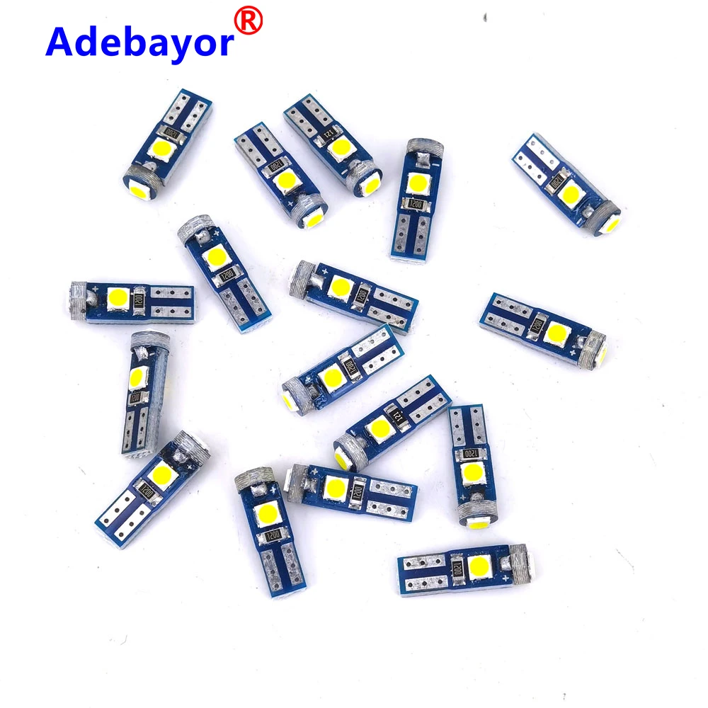 100Pcs T5 3030 SMD 73 74 3 LEDs Car Wedge Instrument Panel Speedometer Tacho Gauge Cluster Lamp Dash LED Bulbs