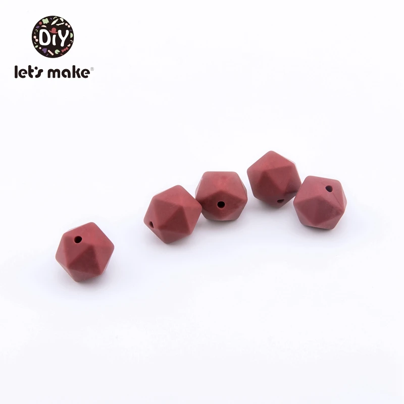 Let\'s Make Silicone Beads Octagonal Silica Beads 20 PCS 14mm BPA Free Teething Toys DIY Accessories Pacifier Chain Baby Teether