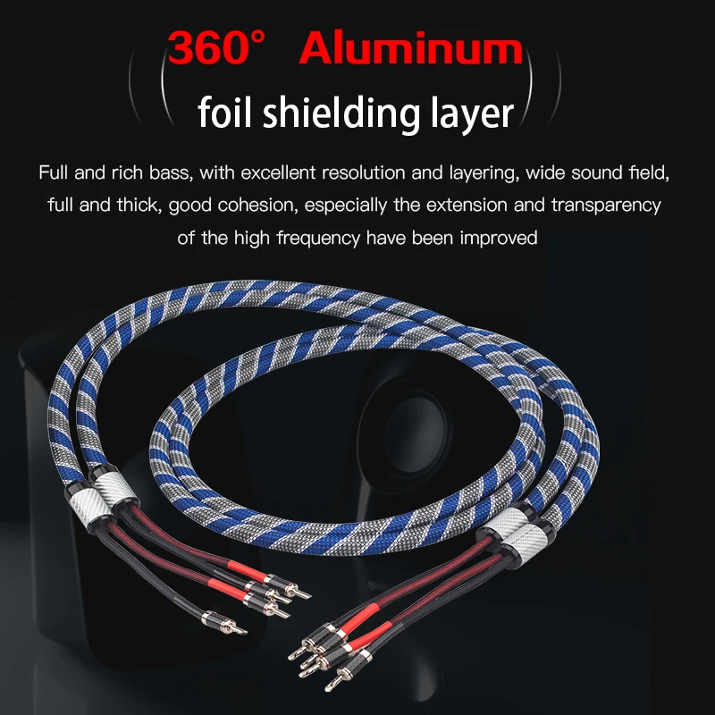 GK-600-II Fever Grade Subwoofer HIFI oxygen-free copper (OFC) audio speaker cable amplifier cable carbon fiber plug