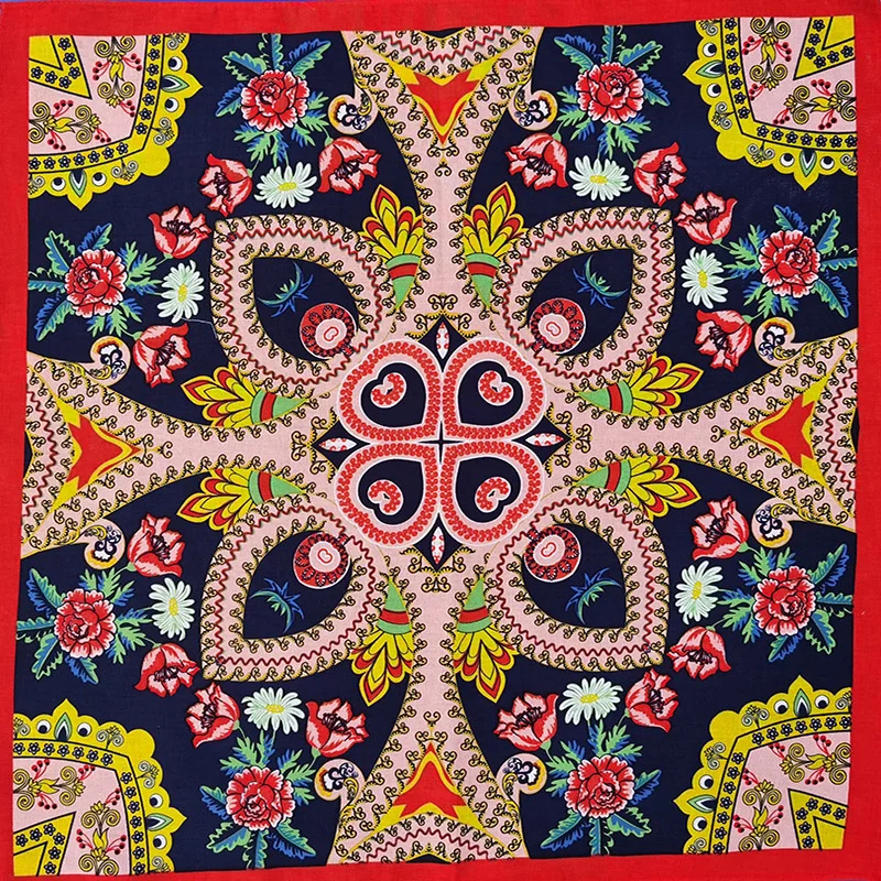 Groothandel Mode Dame Mooie Bloem Katoenen Bandana Vierkante Sjaal Hoofdband Paisley Geschenken Voor Vrouwen/Meisjes