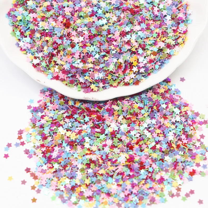 Star Nail Sequin 3mm Star Shape Sequins Paillettes for Nails Beauty Lady Manicure Wedding Decoration Confetti 10g