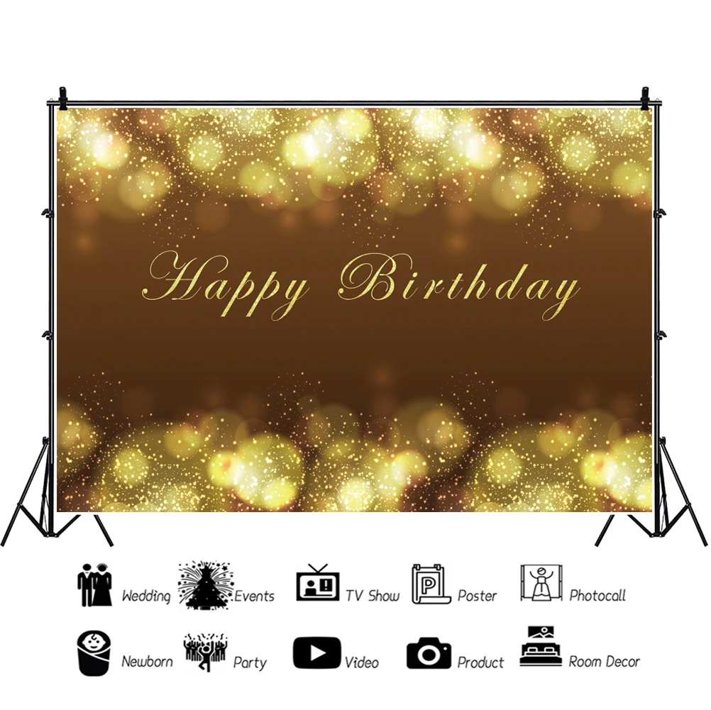 Фон Laeacco для фотосъемки с изображением Золотых Блесток в горошек для вечевечерние