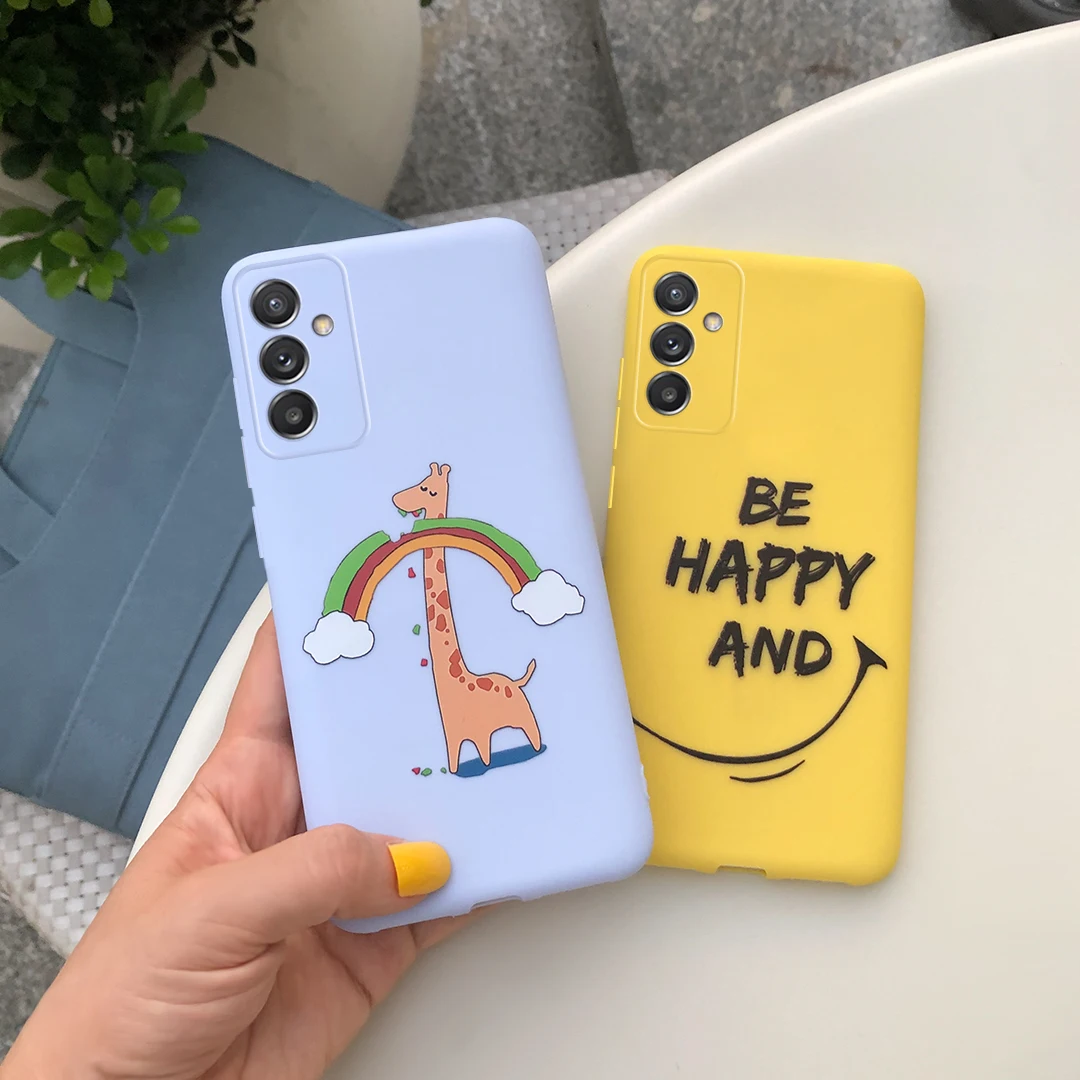 Cute Catus Cartoon Case For Samsung A82 Candy Color Silicone Soft Cover Bumper On For Samsung Galaxy Quantum 2 A82 5G A826S Case