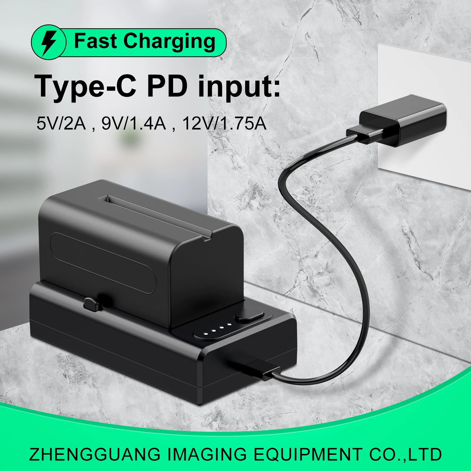 ZGCINE NPF NP-F PD Fast Charging Charger with 1/4 Screw Hole support F550 F750 F970 Battery Photography Light Adapter for Camera