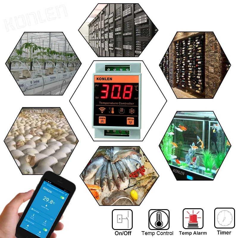 Tuya Smart Life WIFI Temperature Sensor Heater Freezer Controller Digital Thermometer Monitor Alarm Remote Control Thermostat