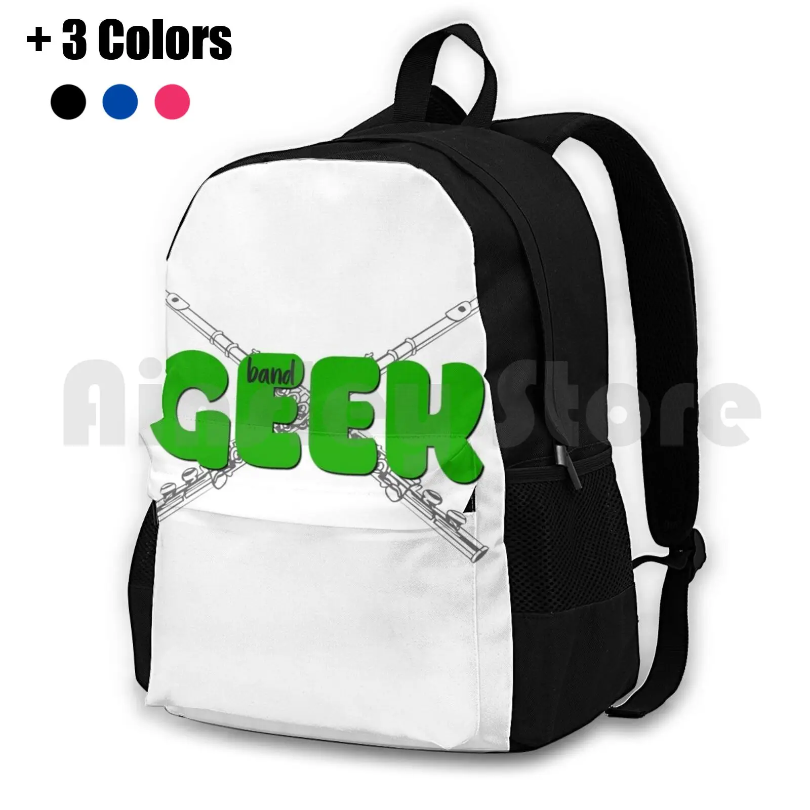 Band Geek-Flute Outdoor Hiking Backpack Riding Climbing Sports Bag Band Marching Band Marching High School Band High School