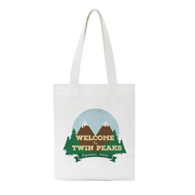 ผู้หญิง Twin Peaks รีสอร์ทผ้าฝ้ายผ้าใบ Shopper กระเป๋า Harajuku 90S Y2K คลาสสิก Vintage กระเป๋าสะพายกระเป๋าถือหญิง Bolsa Compra