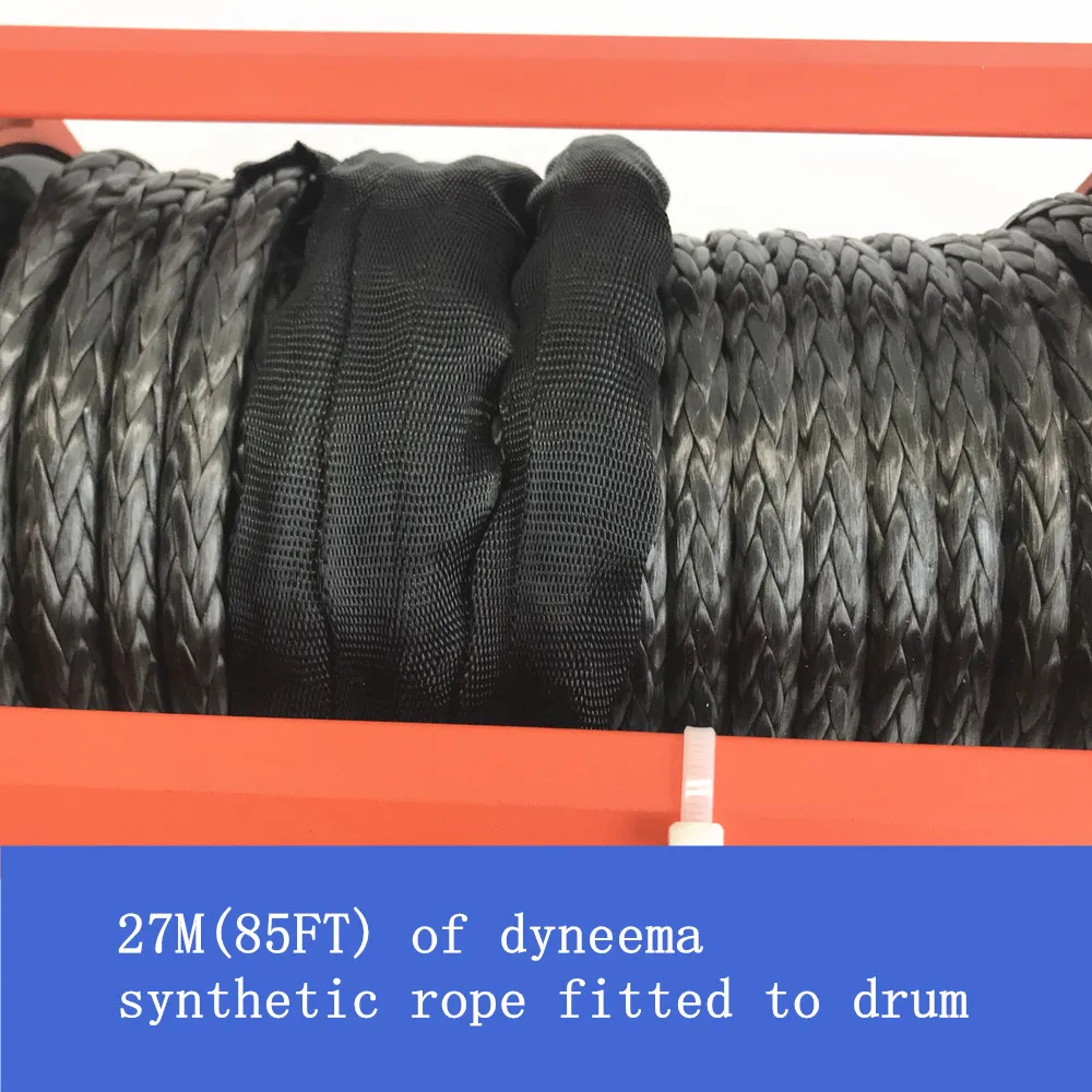 윈치 자동차 12v 13500lb 전기 윈치 헤비 듀티 ATV 트레일러, 고강도 나일론 로프 케이블 원격 제어 세트 전기 윈치