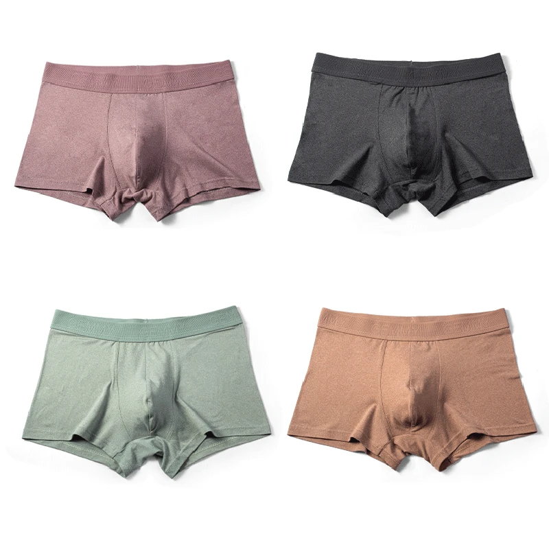 

4PCS/Lots Men Cotton Underwear Breathable Seamless Boxer Shorts Panties Underpants Boxershorts Ropa Interior Hombre Trunks 3XL