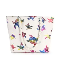 Borsa in tela con stampa animalier per borsa tote da donna di grande capacità 2022 borsa da spiaggia a tracolla portatile estiva ECO