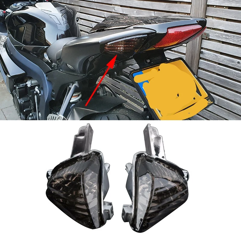 De la motocicleta indicador trasero de señal de vuelta de luz de cola para SUZUKI GSXR 600, 750, 2008-2010 09 GSXR 1000 K7 2007-2008 lente ahumado