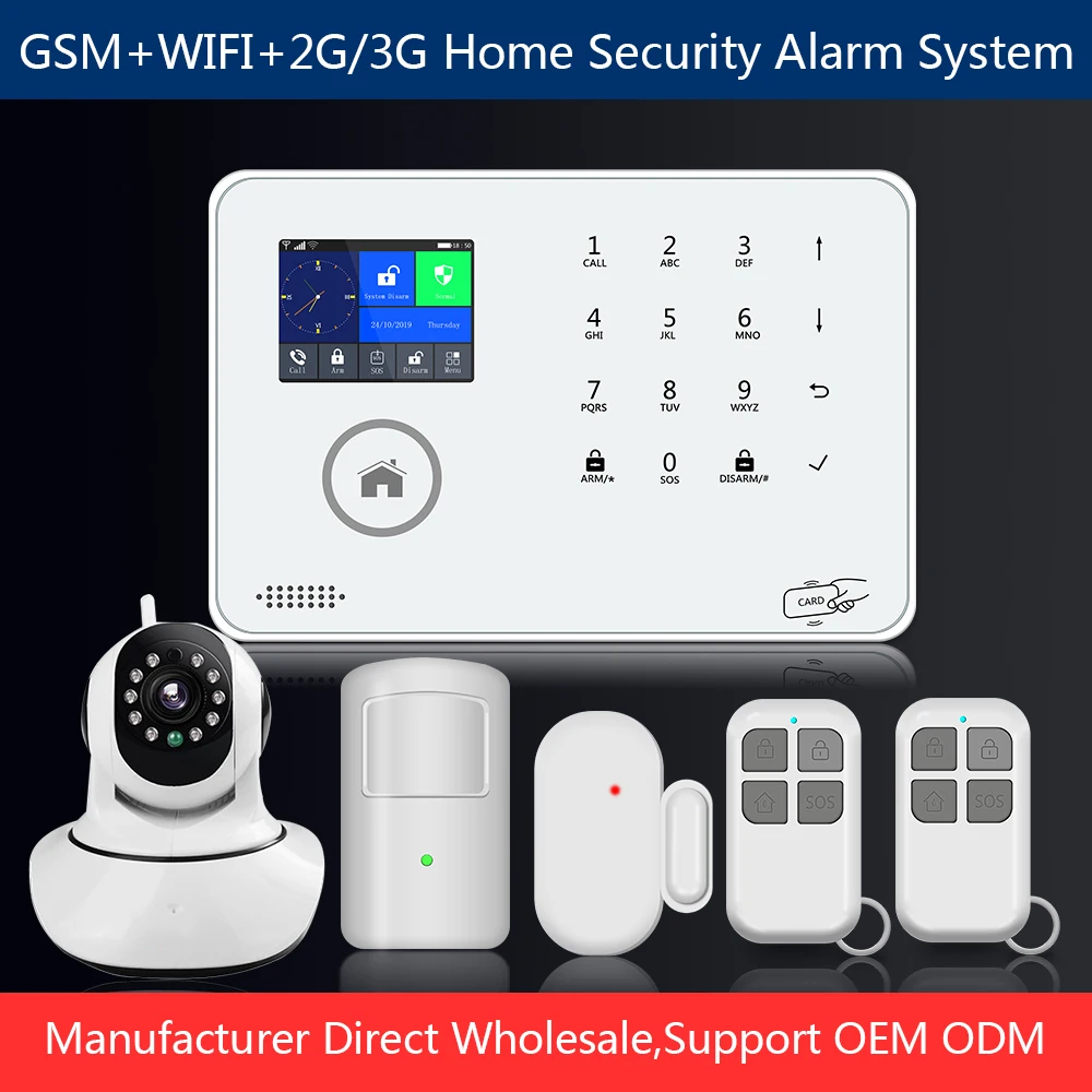 WIFI + GSM 2G/3G Sistema de alarme de segurança doméstica APP Controle remoto