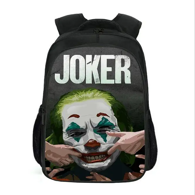 Children\'s backpack Joker clown movie 3D backpack men\'s and women\'s backpack Korean version leisure Heath Ledger schoolbag