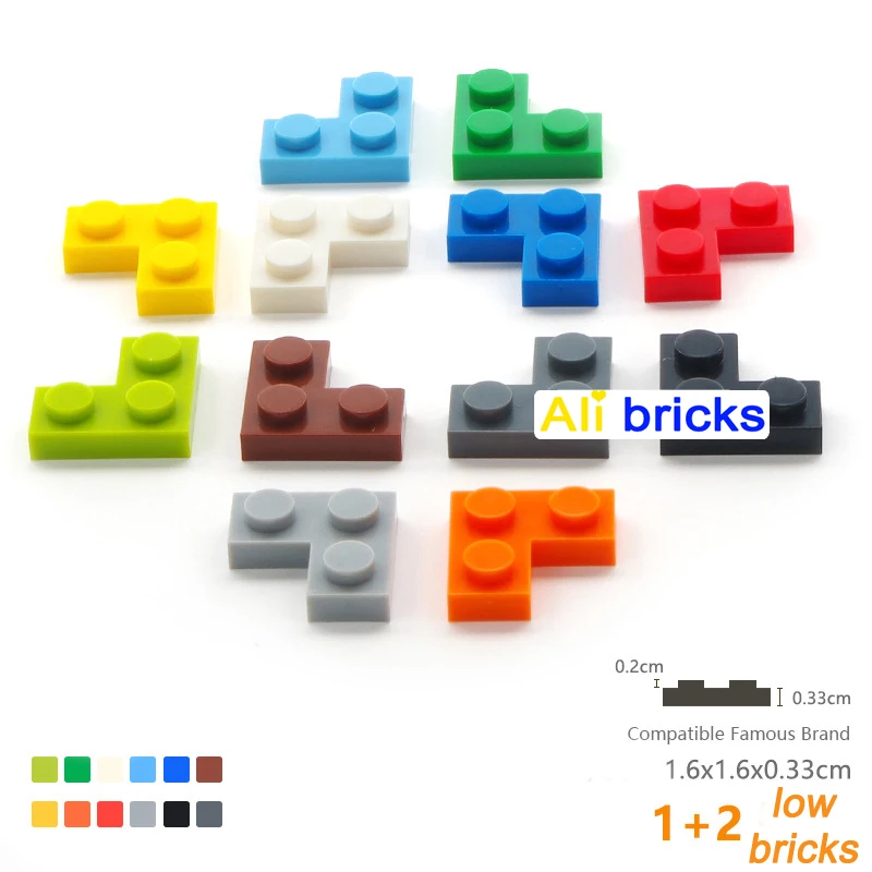 

200pcs MOC Parts 2420 Plate 2 x 2 Corner Compatible Bricks DIY Assmble Building Blocks Particle Kid Puzzle Brain Toy Gift