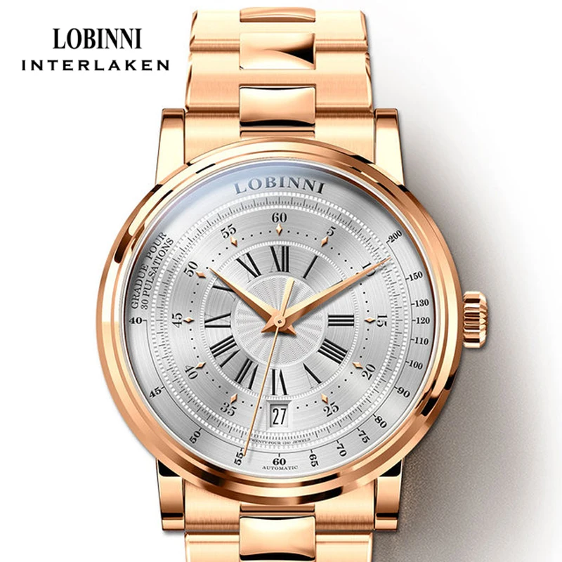 LOBINNI Switzerland Luxury Automatic Watch Men's Mechanical Watch Seagull Movement Male Sport Watch reloj hombre Dropship