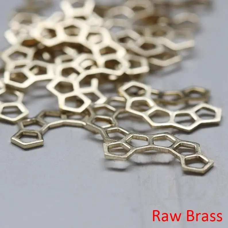 Solid Brass Honey Comb Link - 17.4x9.5mm (3872C)