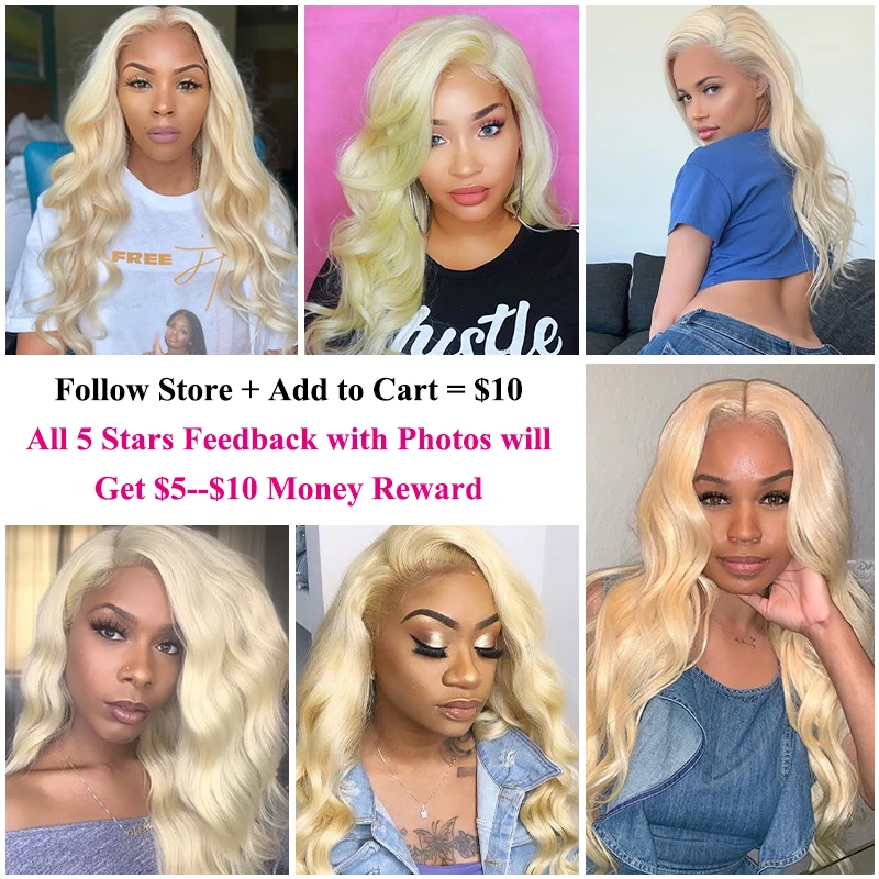 Brazilian Blonde Human Hair Bundles Body Wave Double Weft Hair Weave Julia 1/3/4 Bundles Deals Color 613 Blonde Hair Extensions