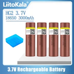 LiitoKala 100% New Original HG2 18650 3000mAh battery 18650 HG2 3.6V discharge 20A dedicated For hg2 Power Rechargeable battery