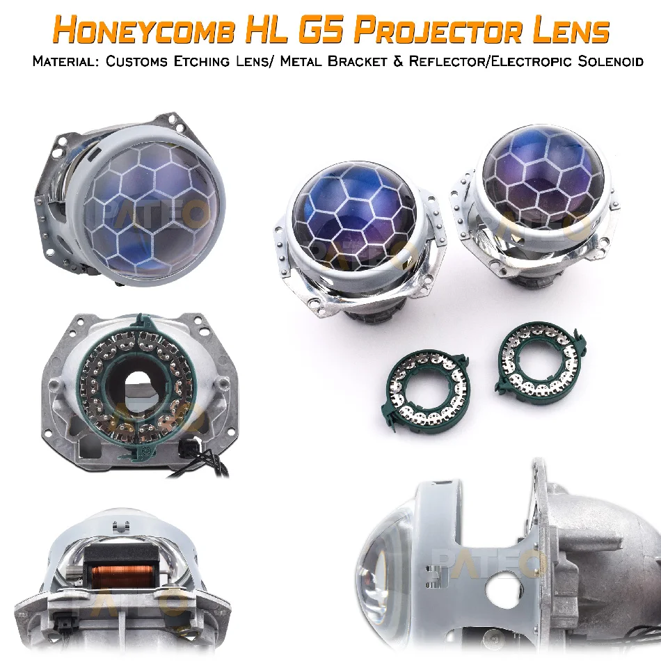 HID LED Bi-xenon Projector Lens Replace For Mazda 6g D2S Headlight Lenses Retrofit For Hella G5 3R Honeycomb Tuning Kit