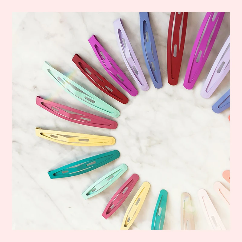 12PC/Lot Panted BB Snap Hair Clips Girls Candy Colorful Hairpins Cute Barrettes Hairgrips Hair Jewelry Accessories For Women