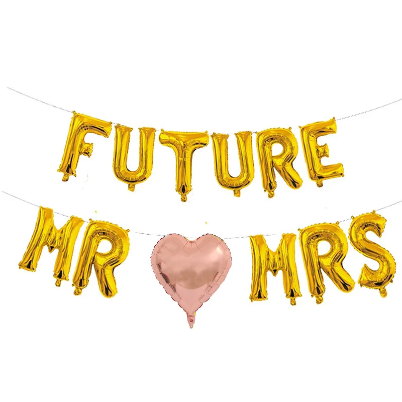 Wedding decorationg future Mr love Mrs Balloons Set mr&mrs miss to mrs banner ballons