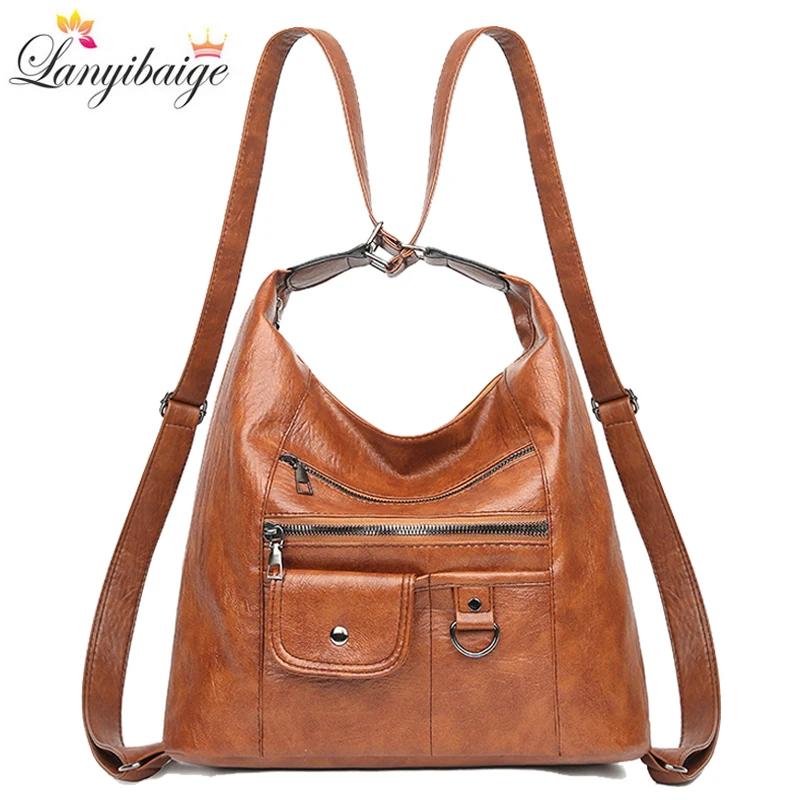 3 in 1 New Women Backpacks Multifunction Women Bag Designer Leather Backpack Large Capacity Travel Backpack Casual Shoulder Bags