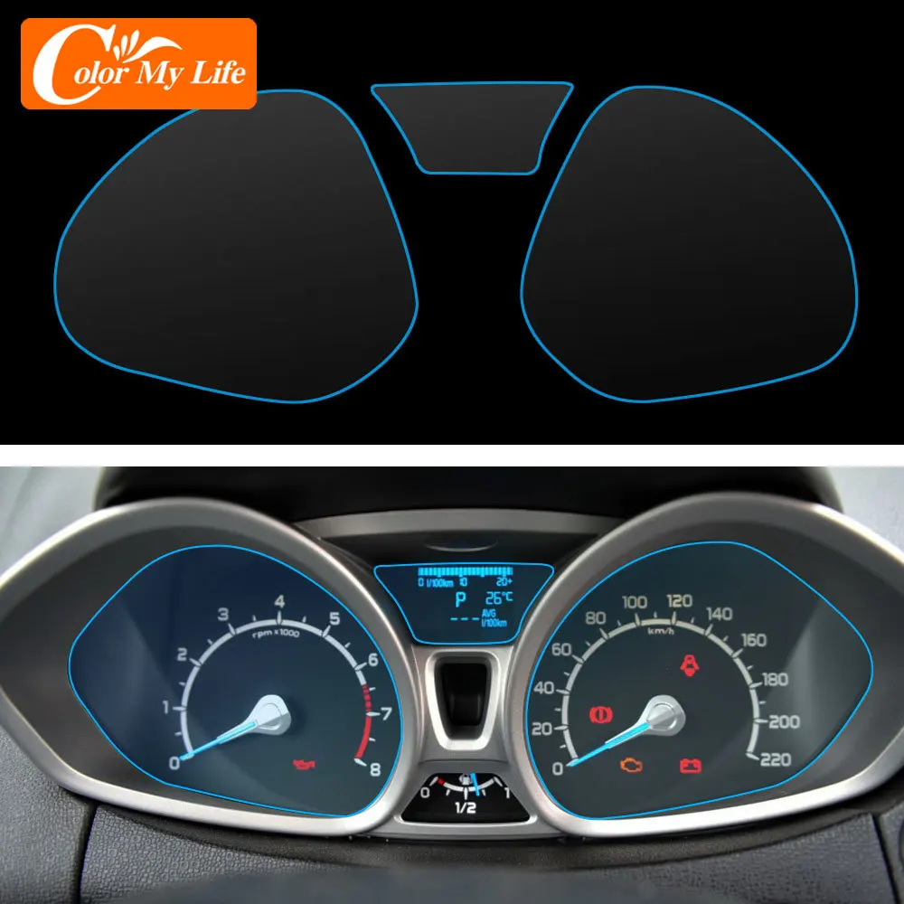 Accessories for Ford EcoSport 2013-2017 Interior Car Instrument Panel Screen Protector Dashboard Membrane Protective TPU Film