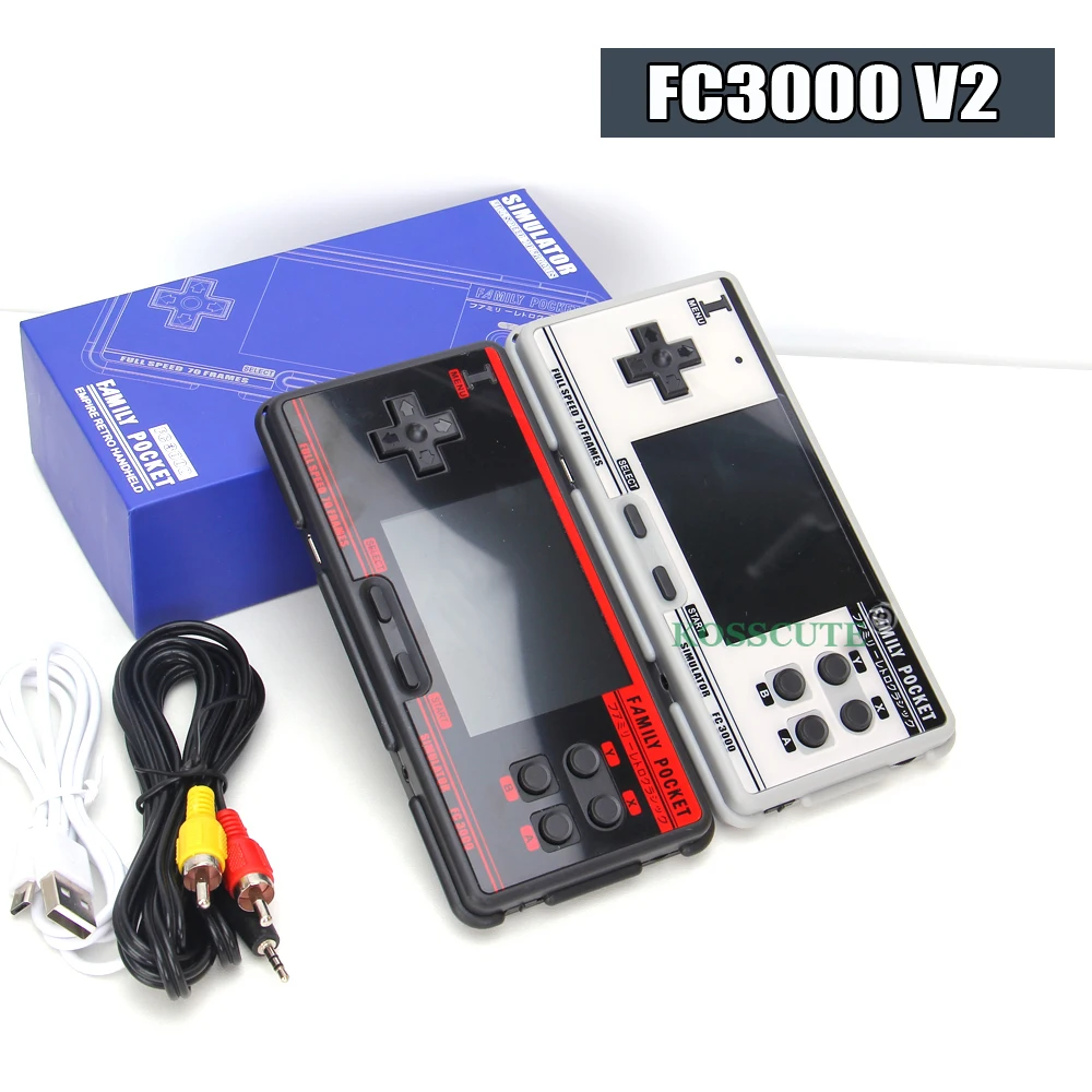 

New FC3000 handheld game console 8 simulator children's color screen game console for PXPX7 Black Grey Dropshipping