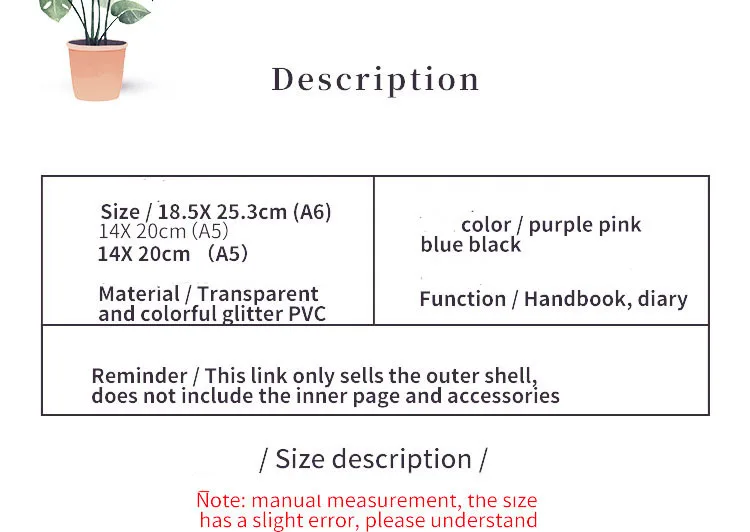 SKYSONIC A5 A6 Reißverschluss-Ordner-Abdeckung, lose Blätter, Organizer, Tagebuch, Kugel, transparentes PVC-Etui, Foto-Organizer, Schreibwaren – Detail 21