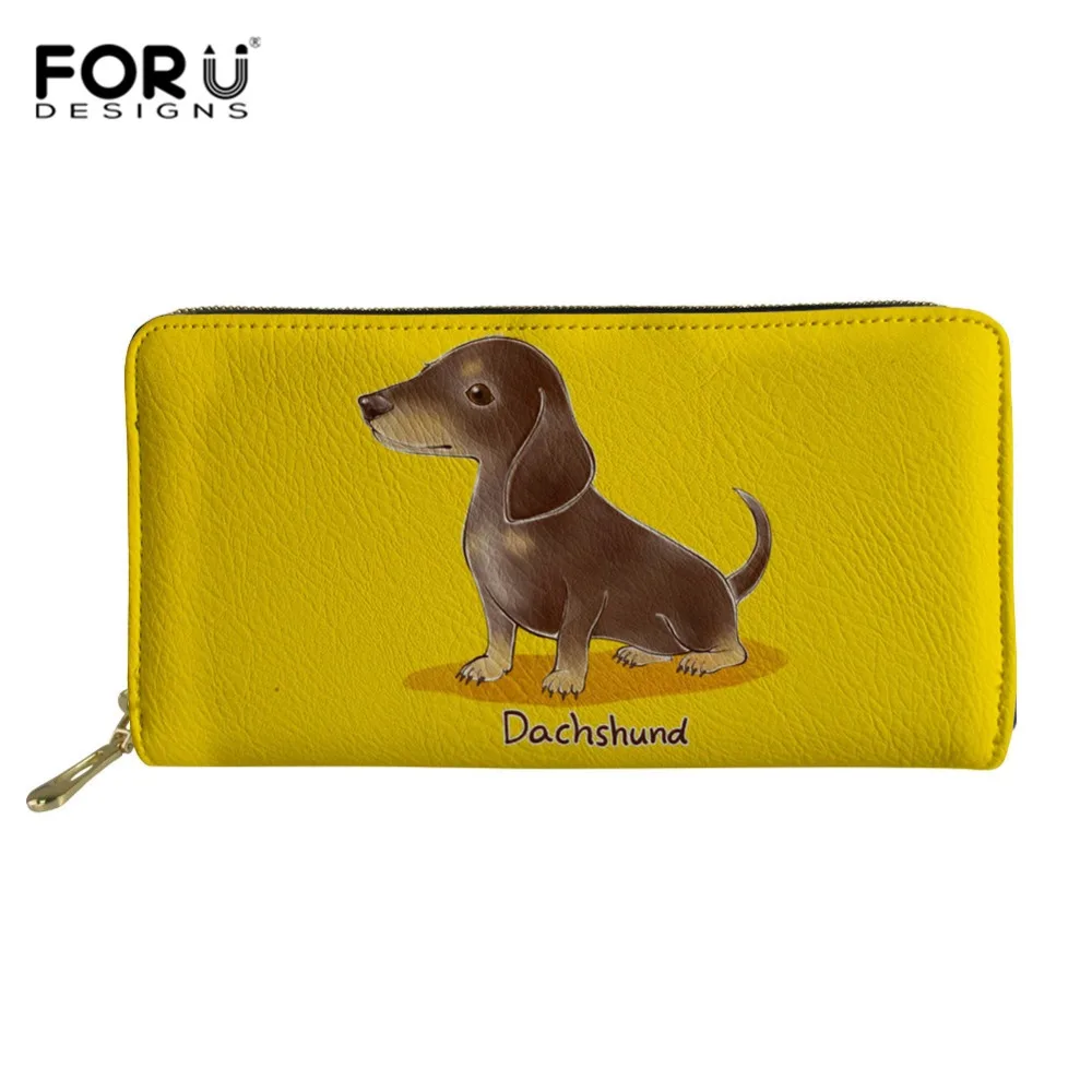 Money Bags Women Long Wallet Dachshund Large Capacity Leather Wallets Female Purse Chihuahua Dog Lady Phone Pocket Card Holder