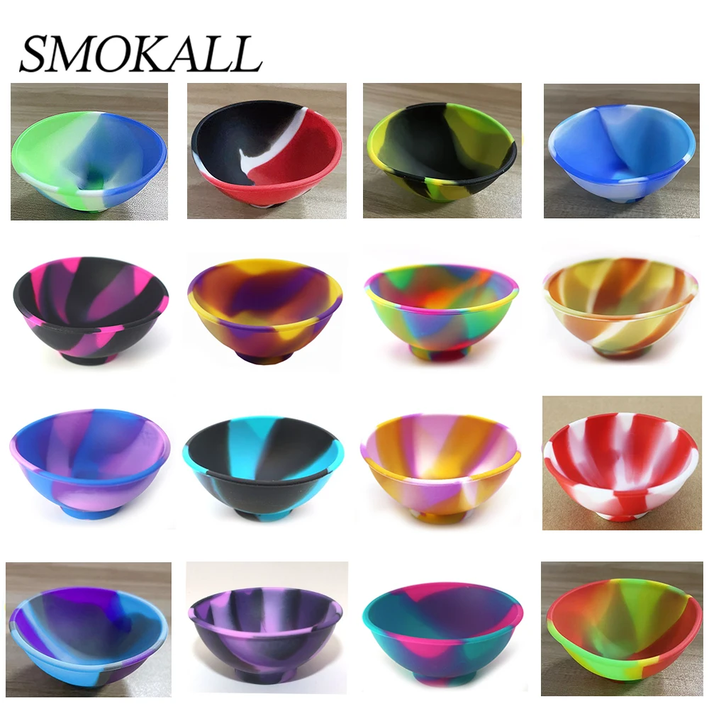 10Pcs Silicone Bowl Jar Container 67mm 50mm Tobacco Herb Smoking Smoke Cigarette Accessories Grinder Pipe Kitchen Storage Box