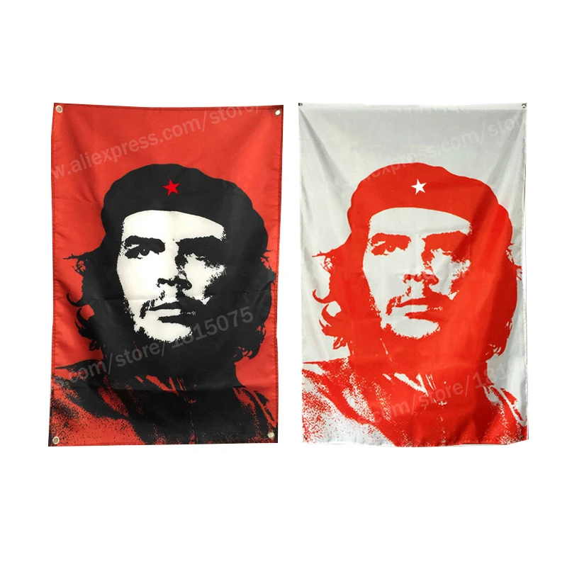 Che Guevara Cuba Flag Banner Polyester 90* 150cm Hang On The Wall 4 Grommets Custom Flag Indoor Decoration