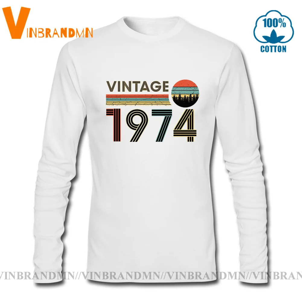 Legendary 1974 Birth Year Tee Father  Birthday gift tee shirt Vintage 1974 T shirt Retro Born in 1974 Men's Short Sleeves T-shir